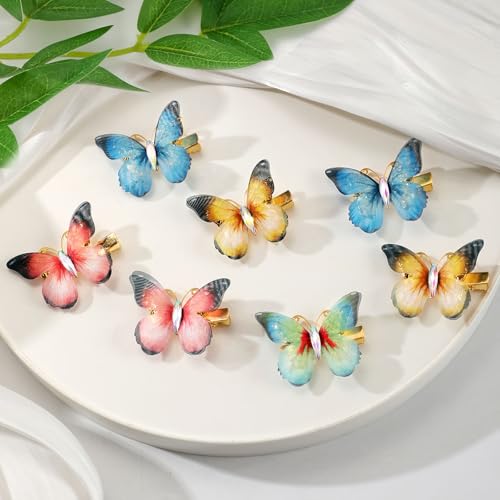 20Pcs Butterfly Hair Clips for Girls Women Small Colorful Y2K Barrettes - color: Golden Crystal