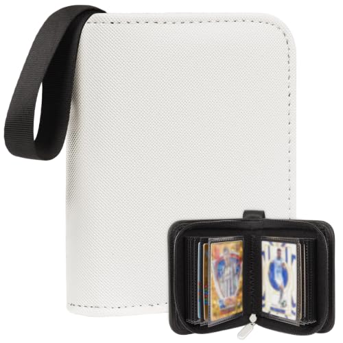 1 Pocket Card Binder–Collectible Trading Card Album,Single Card Holder with 20 Pages,Holds 40 Cards,Side-Loading Mini Binder for TCG,MTG,Sports, Baseball,Football,Small Sports Card Book-White - color: White