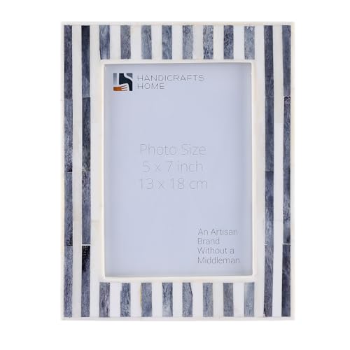 Handicrafts Home Handmade Neutral Bone Inlay Grey & White Picture Frame,6x4 - color: KAYALA-SAJE, size: 5X7