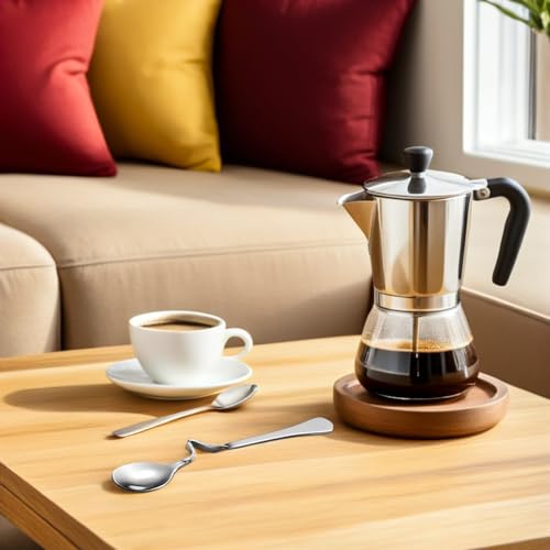 4pcs Stainless Steel Hanging Spoon Set 7.28in Curved Handle Coffee Stirrer Spoons for Tea Honey Jam Dessert Milk Home Kitchen Serving