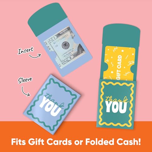 Big Dot of Happiness Assorted Wavy Colorful Thank You Gift Card Holders with Envelopes, Cash Money Holders and Gift Card Sleeves, Retro Stationery Nifty Gifty Pack - Set of 8 - color: Assorted