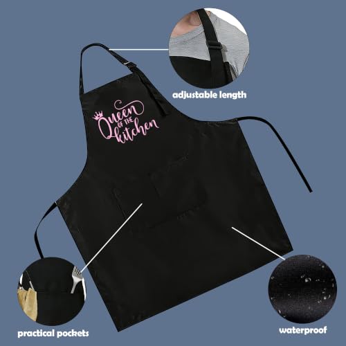 Funny Apron for Men Women,Humorous Kitchen Apron- Grilling Cooking BBQ Accessories, Gift for Dad Husband - color: Queen of the Kitchen