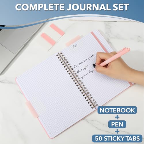 Mr. Pen- Graph Grid Spiral Journal Notebook Set, A5 (5.7" x 7.9"), 160 Page - color: Pink