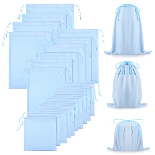 20 Pcs Satin Game Storage Bags for Women Men, S,M,L, Light Blue - color: Light Blue, size: S,M,L