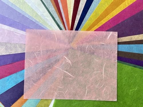 A5 50 Sheets Natural Fiber Mulberry Tree Mulberry Paper Sheets Art Tissue Washi Paper Design Craft Art Origami Suppliers Card Making 8.3" x 5.8". (Mixed 50 Color, A5) (Pack of 2) - color: Mixed 50 Color, size: A5 (Pack of 2)