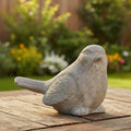 Sitting Bird Cement Figurine, Gray Concrete-Style Finish, 7.5 Inch - size: 4"L x 7.5"W x 5"H