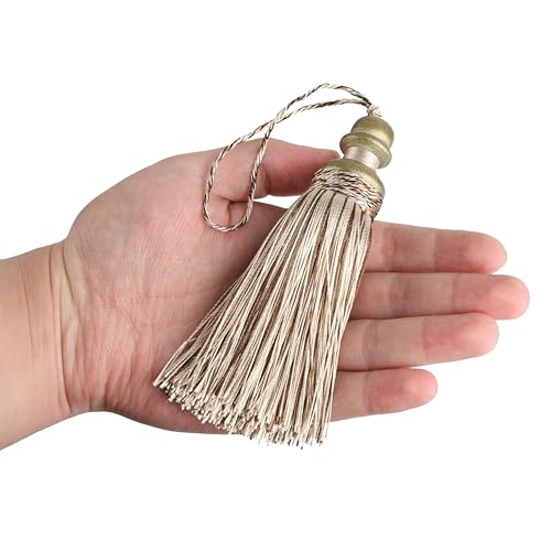 2 Pack Tassel Key Tassel with Loops for Home Decoration - color: Mix Beige, size: 2 Pack