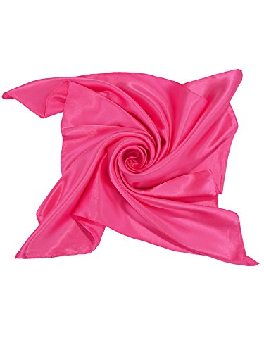 SATINIOR Square Neck Scarf Women - color: Dark Rosy, size: 27.56 x 27.56 inches