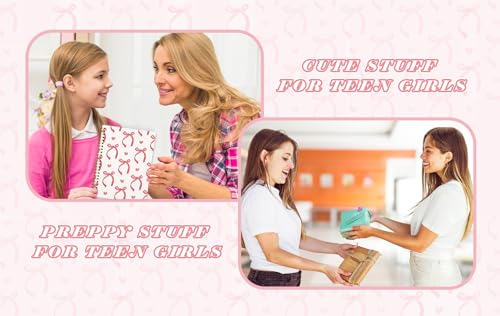 QUICQOD Red Bow Coquette Spiral Notebook Journal for Teen Girls 5.5x8.3 - color: Red
