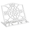 JOGREFUL Cast Iron Cookbook Stand, Kitchen Recipe Holder Medallion White - color: White, size: Medallion Floral