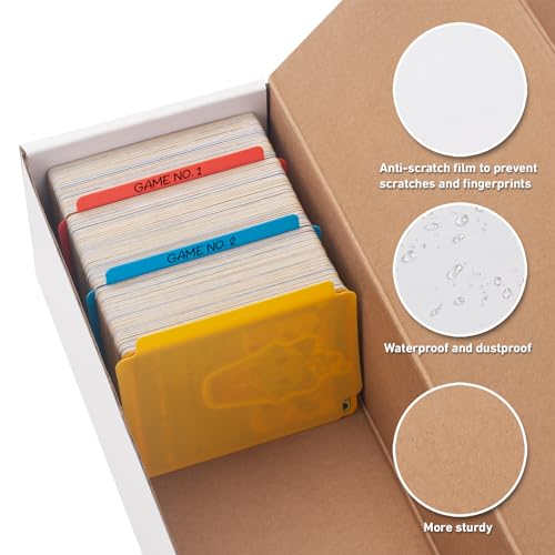 SUNEZLGO 12 Pack Trading Card Storage Box,Cardboard Sports Game Card Storage Collector Boxes with 20 PCS Dividers,Card Organizer for Basketball Cards,Hold 7200 Standard Trading Cards
