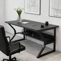 Small Computer Desk 47.2 Inch with Bookshelf Black - color: Black, size: 47.2" L x 19.7" W x 29.5" H
