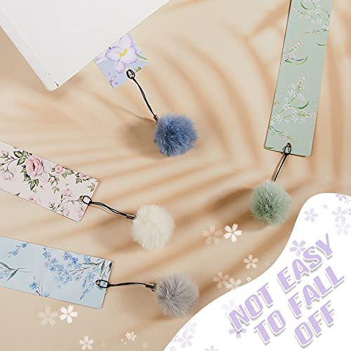 Outus 12 Pcs Floral Bookmarks, Bulk Flower Bookmarks for Women with Pendant, Floral Book Accessories Gifts for Adults, Women, Sister with Rulers, Reading End of The Year Presents Party Favors - style: Floral