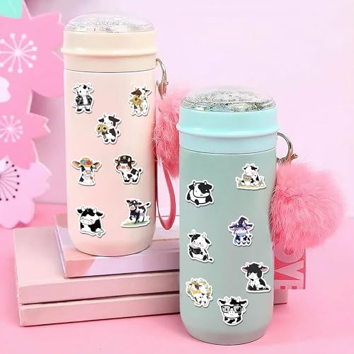 50Pcs Cows Stickers, Non-Repetitive Cows Vinyl Stickers, Cute Animal Cattle Sticker Waterproof Stickers for Adults Water Bottle Laptop Scrapbook Decoration Party Favors Birthday Gifts - color: Cows