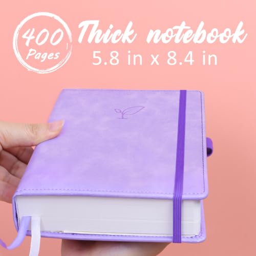 Hoci Poci 400 Pages Lined Journal Notebook, 5.8" x 8.4", Purple - color: Purple, size: Lined-400 Pages (5.7"×8.3")