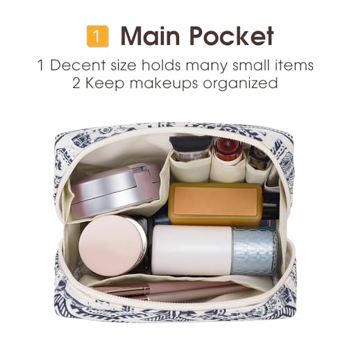 Narwey Small Makeup Bag for Purse, Travel Mini Cosmetic Bag for Women Girls - color: Elephant, style: Small