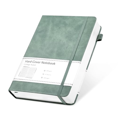 CAGIE Journal Notebook for Women Men Leather Journaling Notebooks Diary A5 - color: Green, style: Lined A5
