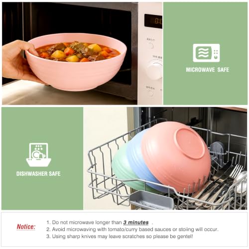 Greentainer Unbreakable Large Salad Bowls, 76 oz Plastic Serving Bowl Set of 6, Dishwasher & Microwave Safe, Lightweight Orange Bowl for Halloween Candy, Soup, Cereal, Fruit, Popcorn - color: Orange