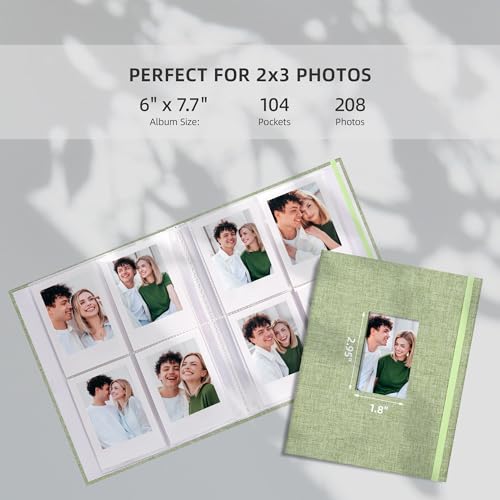 Vienrose Mini Polaroid Photo Album 208 Photos 2x3 Inch Grass Green 1 PACK - color: GrassGreen, size: 1 PACK