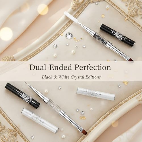 Double Ended Nail Builder Gel Brush and Palette,French Gel Brush