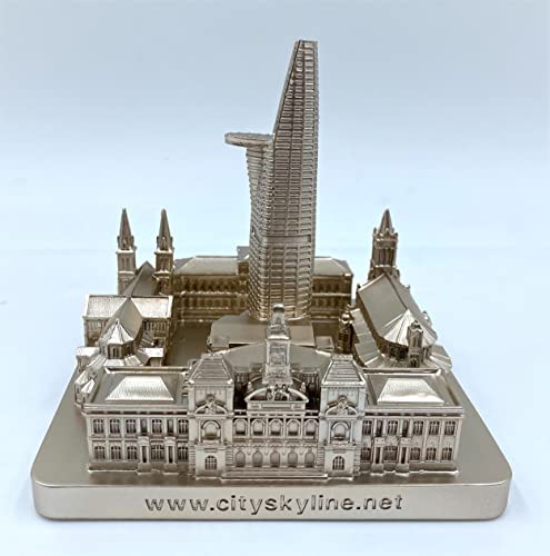 ZIZO Modern The World Landmarks Model Buildings City Skyline Statue for Home Decor for Boy Friends Gold 4" (Ho Chi Minh) - color: Ho Chi Minh
