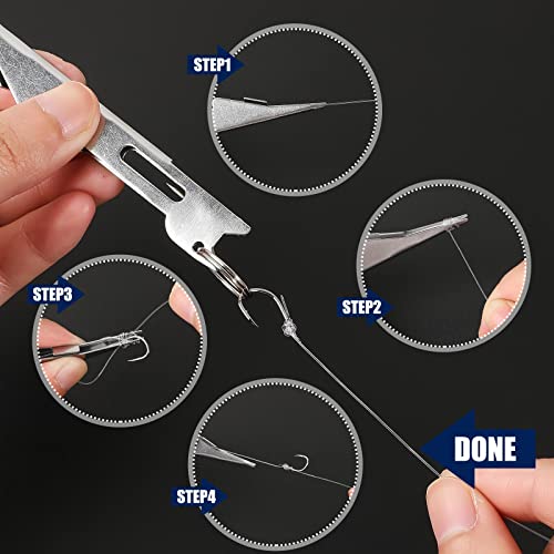 Deekin 3 Pcs Fishing Nail Knot Tying Tool Quick Tie Line Fly Tyer - color: Silver