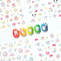 Okiyomi Kawaii Cat Nail Stickers for Kids, 3D, 4 Sheets, 274 Decals - color: 5d Hello Kt