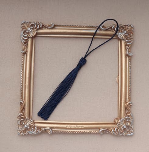 30 Pcs Mini Tassels Soft Flossy Bookmark Small Handmade Craft (Dark Blue) - color: Dark Blue