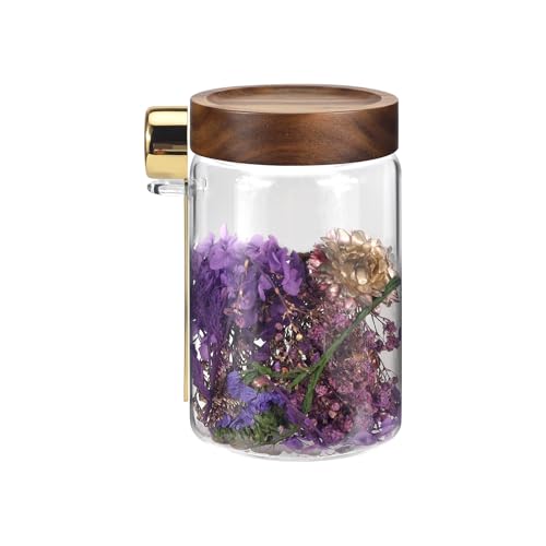 Glass Coffee Jars with Scoop Glass Jar Airtight Lid Seasoning Containers Glass Spice Jar Pantry Storage Containers for Kitchen Sugar Coffee Bean Nuts Cookies Herbs (900ml/30oz-1 pack -with spoon) - color: 900ml/30oz-1 pack -with spoon