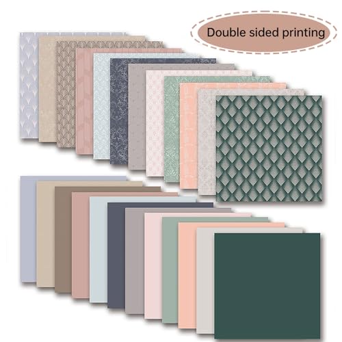 12"X12" Scrapbook Paper, 24 Sheets Double-Sided Dusty Boho Patterned Paper - color: Boho2