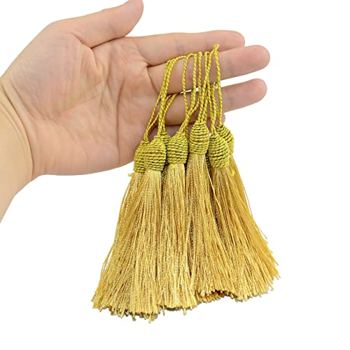 20pcs 6 Inch Silky Tassels with Chinese Knot for DIY Crafts(Gold) - color: Gold