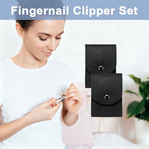 16 Sets Travel Manicure Set Professional Nail Clipper Kit Bulk,4 in 1 Adult Stainless Steel Travel Manicure Kit with Case Individually Wrapped Nail Clippers Bulk for Homeless,Hotel,Charity（Black） - color: Black