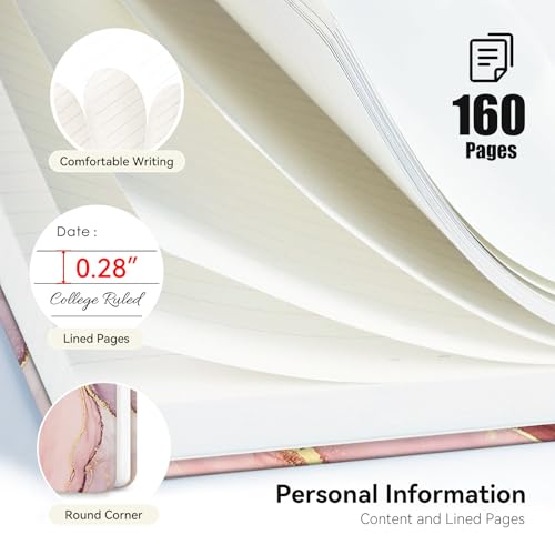 Lined Spiral Journal Notebook for Work A5, 160 Pages, Marble - color: Land