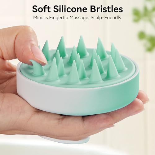 HEETA Scalp Massager Hair Growth Scrubber for Dandruff Removal Hair Care - color: Gradient Green