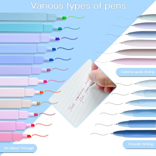 J6&H6 170Pcs Complete Bible Study Supplies Journaling Kit with Tabs, Highlighters and Color Pens, Notebook,Stickers & More Bible Accessories Set for Women, Beginner Christian Gifts(Blue) - color: Blue