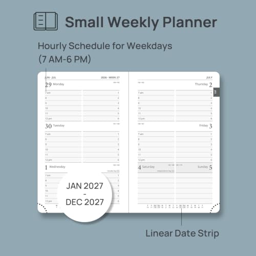 POPRUN Pocket Calendar 2027 for Purse, Weekly & Monthly Planner Pocket Size - color: Burgundy, size: Pocket-4" x 6.25", style: Calendar Year 2027