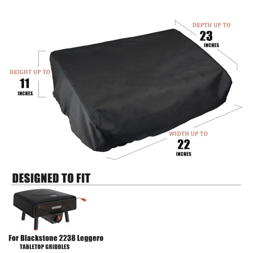 Pizza Oven Cover for Blackstone 2238 2379 Leggero Tabletop Pizza Oven, Heavy-Duty Waterproof Portable Outdoor Grill Cover for Blackstone 5967 Table Top Accessory - size: 23" L x 22" W x 11" H
