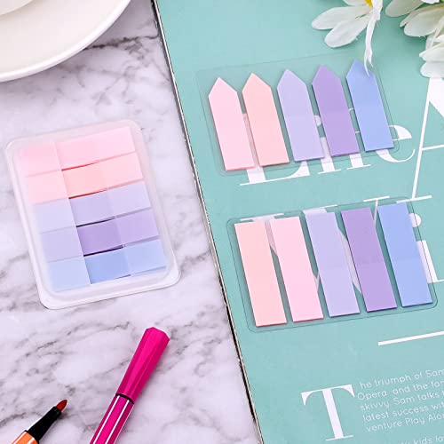 AIEX 600 Pcs Sticky Indexing Tabs, Writable Sticky Index Tabs for Reading Index Folders File Notes Book Notes Easy Remove (Pink Purple)