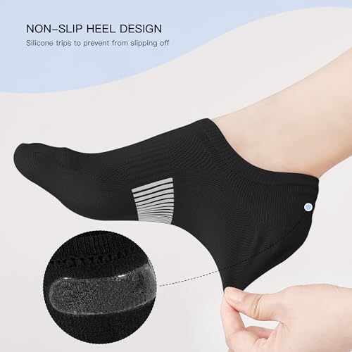 BUDERMMY No Show Socks Womens Low Cut Non Slip Athletic Cotton Invisible Women Sock 5 Pairs - color: 3 Color, size: 9-11