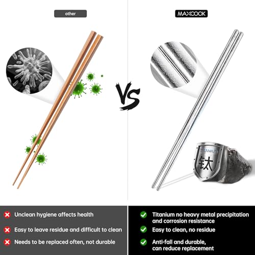Pure Titanium Chopsticks 5 Pairs Metal Chopsticks Reusable - size: 5 Pairs of Colorful Tiatium Chopsticks