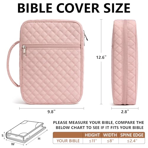 Bible Cover Case for Women Puffer Bible Bag w/Study Supplies Journaling Kit
