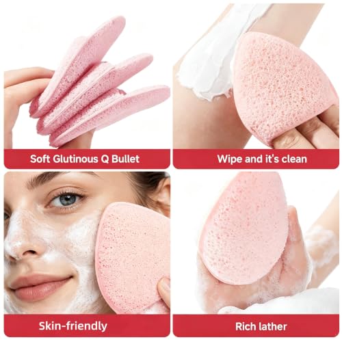 Skincare Tools Set with Face Cleansing Brush, Ice Face Roller & Gua Sha Set