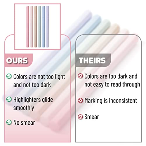 Mr. Pen- Aesthetic Highlighters No Bleed, 6 Pack, Pastel Colors, Chisel Tip - color: Muted Pastel, size: 6 Pack