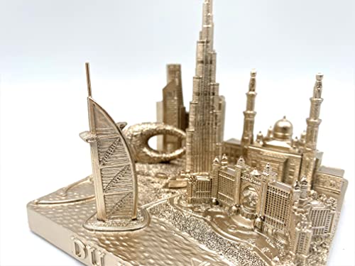 ZIZO Modern The World Landmarks Model Buildings City Skyline Statue for Home Decor for Boy Friends Gold 4" (Dubai) - color: Dubai