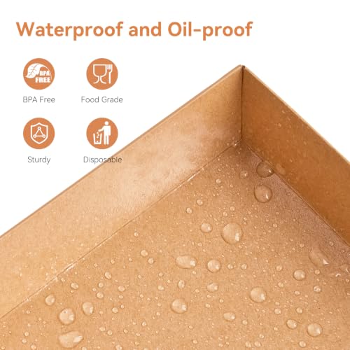 Kucoele 50 Pack 7" x 5" Paper Charcuterie Boxes with Clear Lids - color: Brown