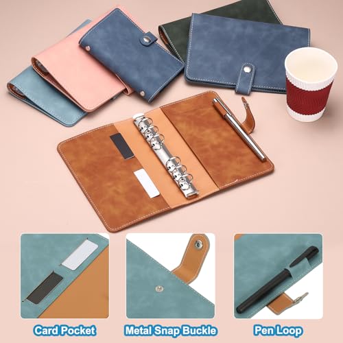 PATIKIL A6 PU Leather Binder Cover 6 Ring Loose Leaf Light Blue - color: Light Blue, size: A6