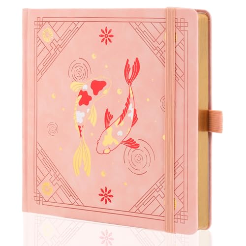 TIEFOSSI Dotted Square Journal Notebook 160 Pages for Women & Men(8 x 8) - color: Pink, size: Square-Dotted