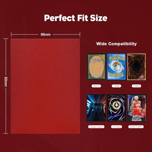 Carmine Red Dual Matte Card Sleeves, Katomula Card Sleeves for MTG, Standard Card Sleeve for PKM, Flesh & Blood - color: Carmine Red