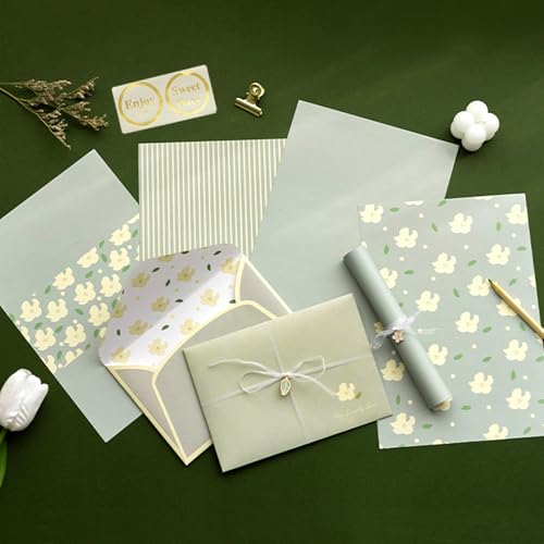 72 Pcs Stationery Paper Envelopes Set Lovely Floral Cute (6Style) - color: Flower