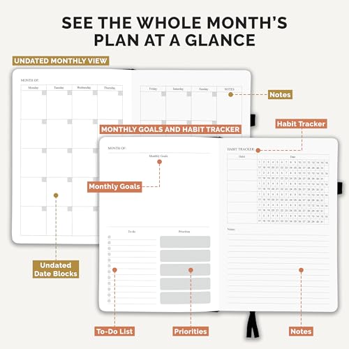 Decorably 240 Pages Undated Weekly & Monthly College Student Planner